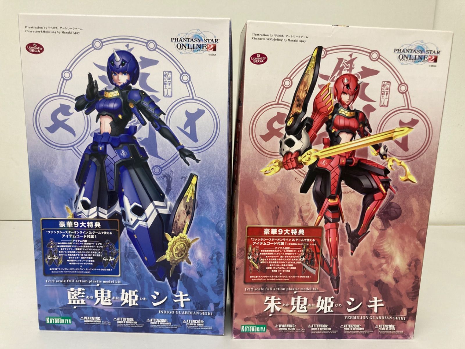 ファンタシースターオンライン2 朱鬼姫シキ＆藍鬼姫シキ 1/12 プラモデル 2体セット - メルカリ