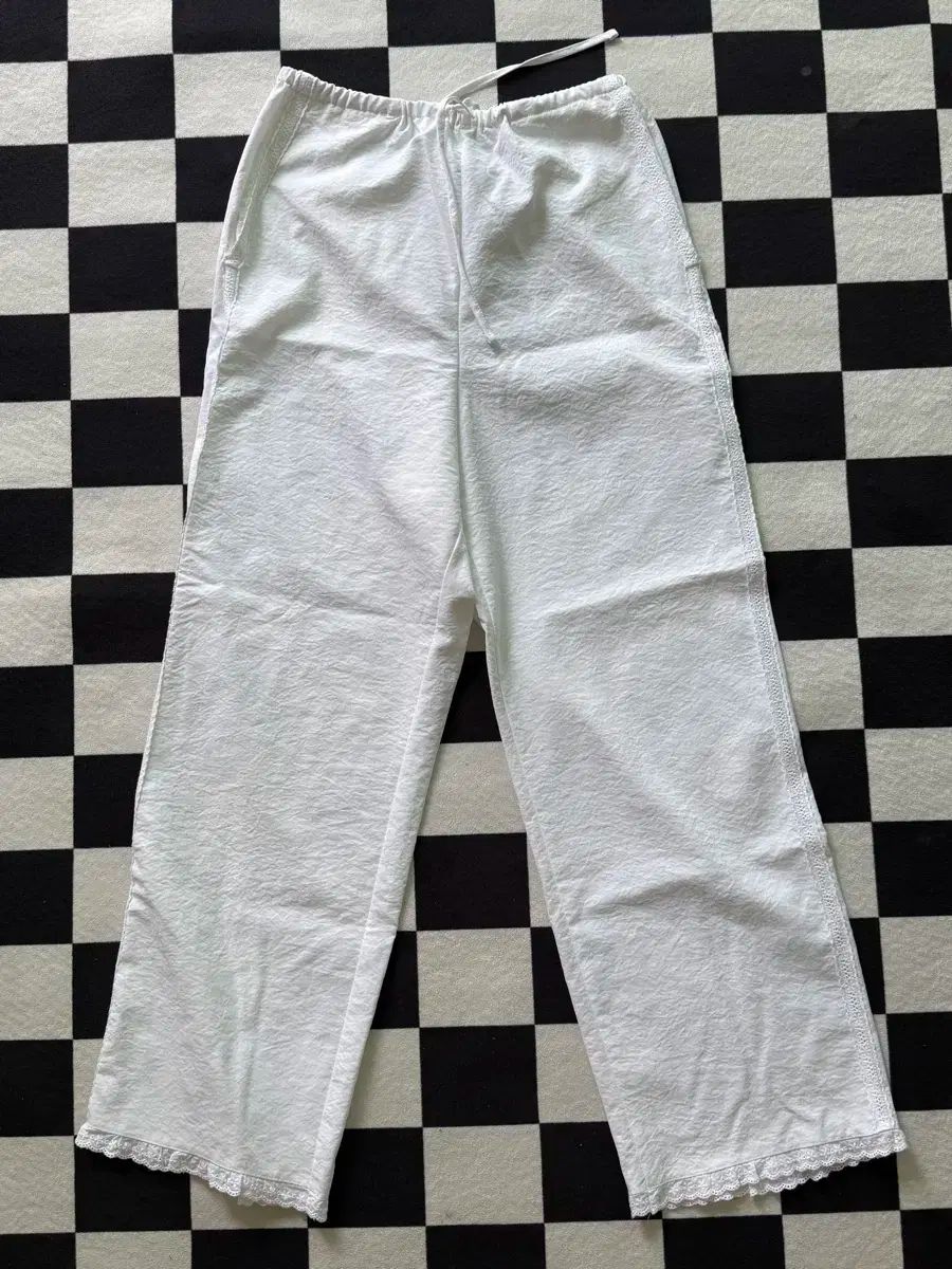 SINOON シヌーン Lace String Pants White
