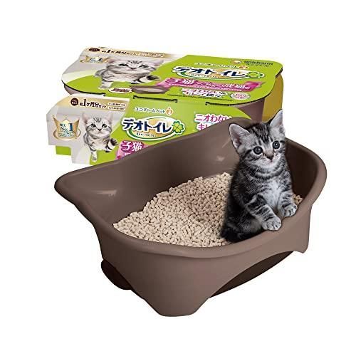 デオトイレ 猫用 トイレ 子猫~5kgの成猫用 本体セット ツートンブラウン おしっこ ペット用品 ユニチャーム