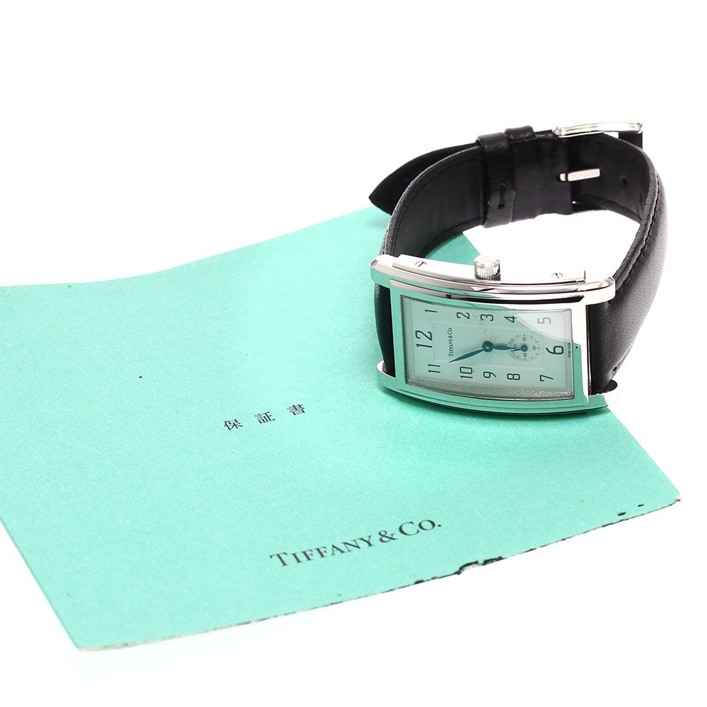 ティファニー TIFFANY-Co. グランド レクタンギュラー スモールセコンド クォーツ メンズ保証書付き_910276
