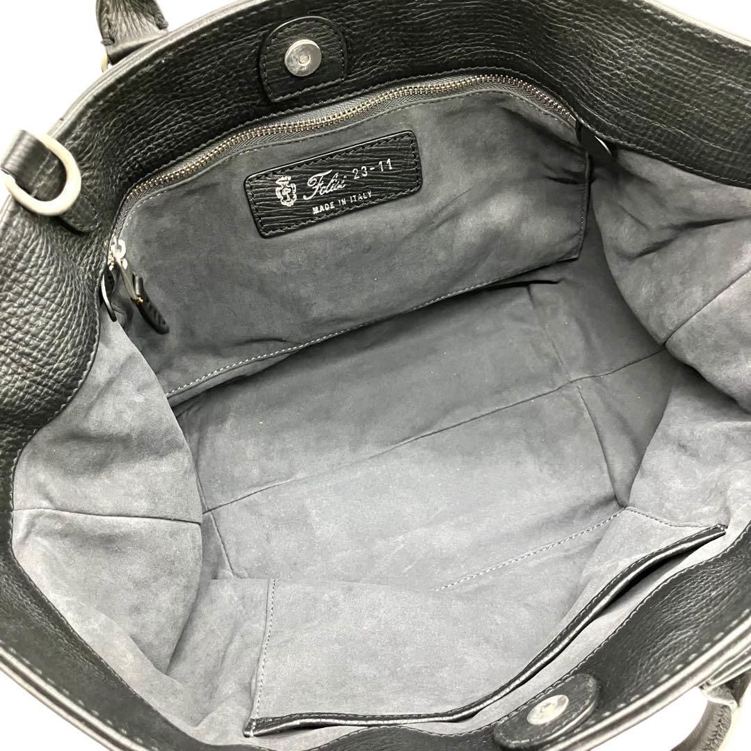 美品 現行1925 Felisi トートバッグ 2way レザー ブラック