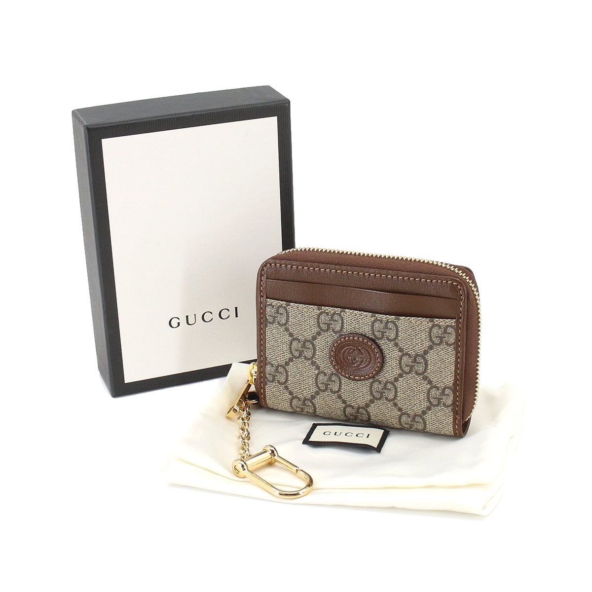 未使用 展示品 グッチ GUCCI GGスプリーム キーフック付き ジップ