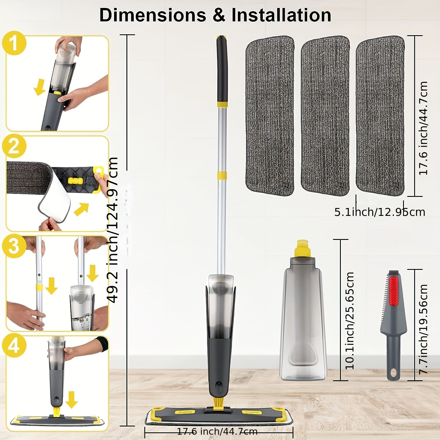 ラバーメイド 3 in ONE スプレー モップ