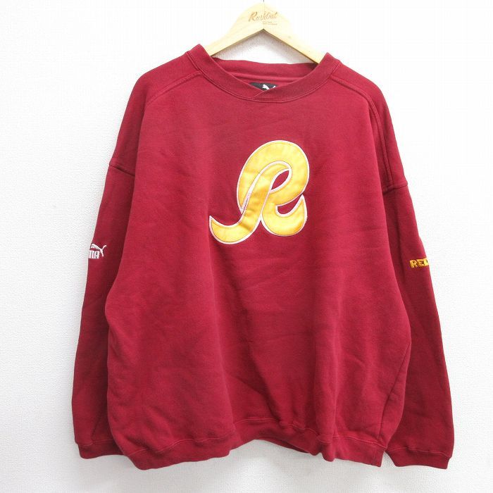XL/古着 プーマ 長袖 スウェット メンズ 00s NFL ワシントンレッドスキンズ 大きいサイズ クルーネック エンジ アメフト スーパーボウル 24