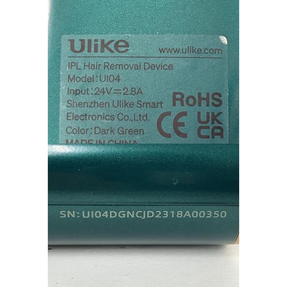 Ulike　UI04　脱毛器 グリーン ULIKE UI04 IPL Cooling Hair Removal Device 注文 フラッシュ式 脱毛