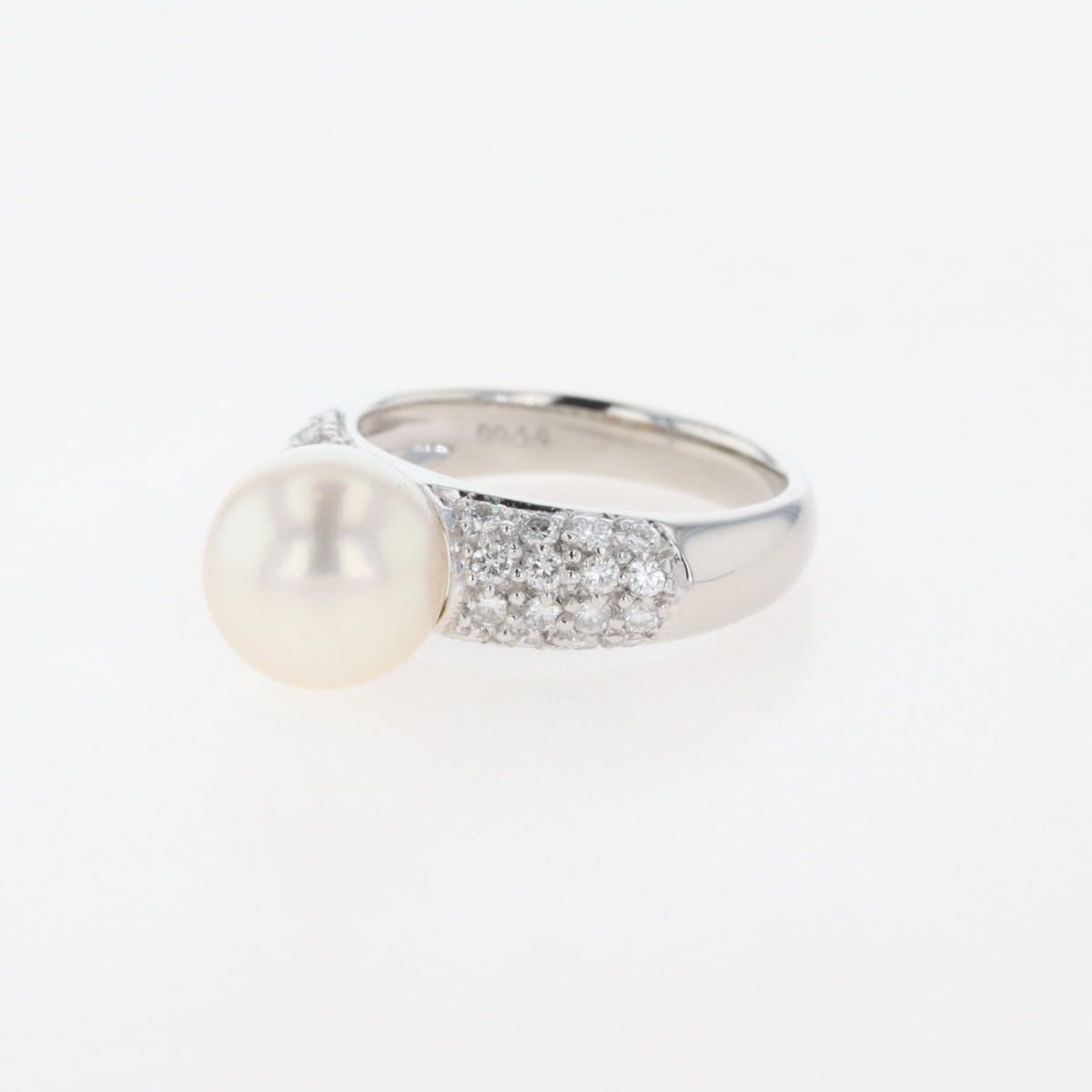 パール デザインリング プラチナ 指輪 真珠 リング 10.5号 Pt900 パール ダイヤモンド レディース