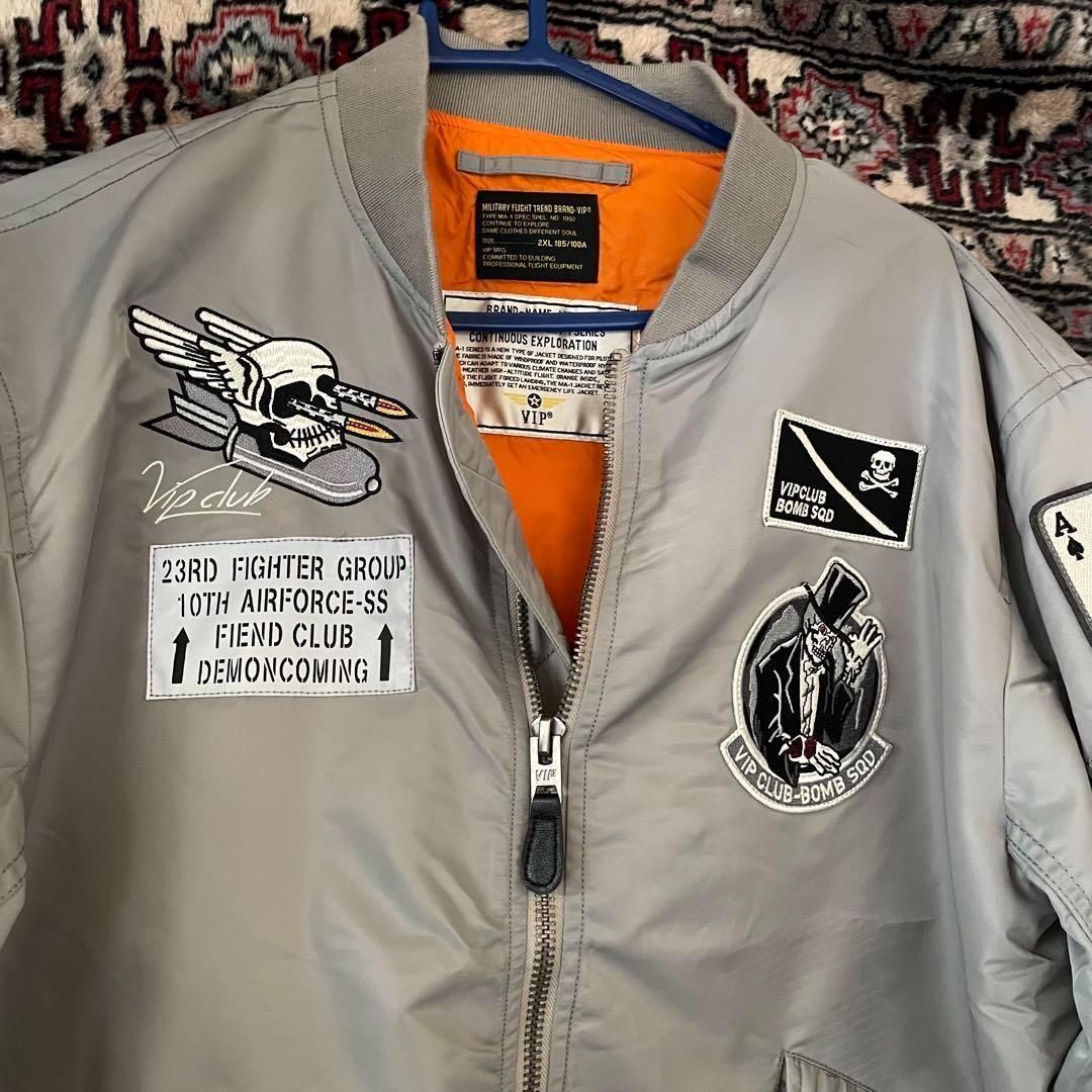 ミスフィッツ MA-1 ナイロンジャケット メンズ アウター 新品 シルバー  