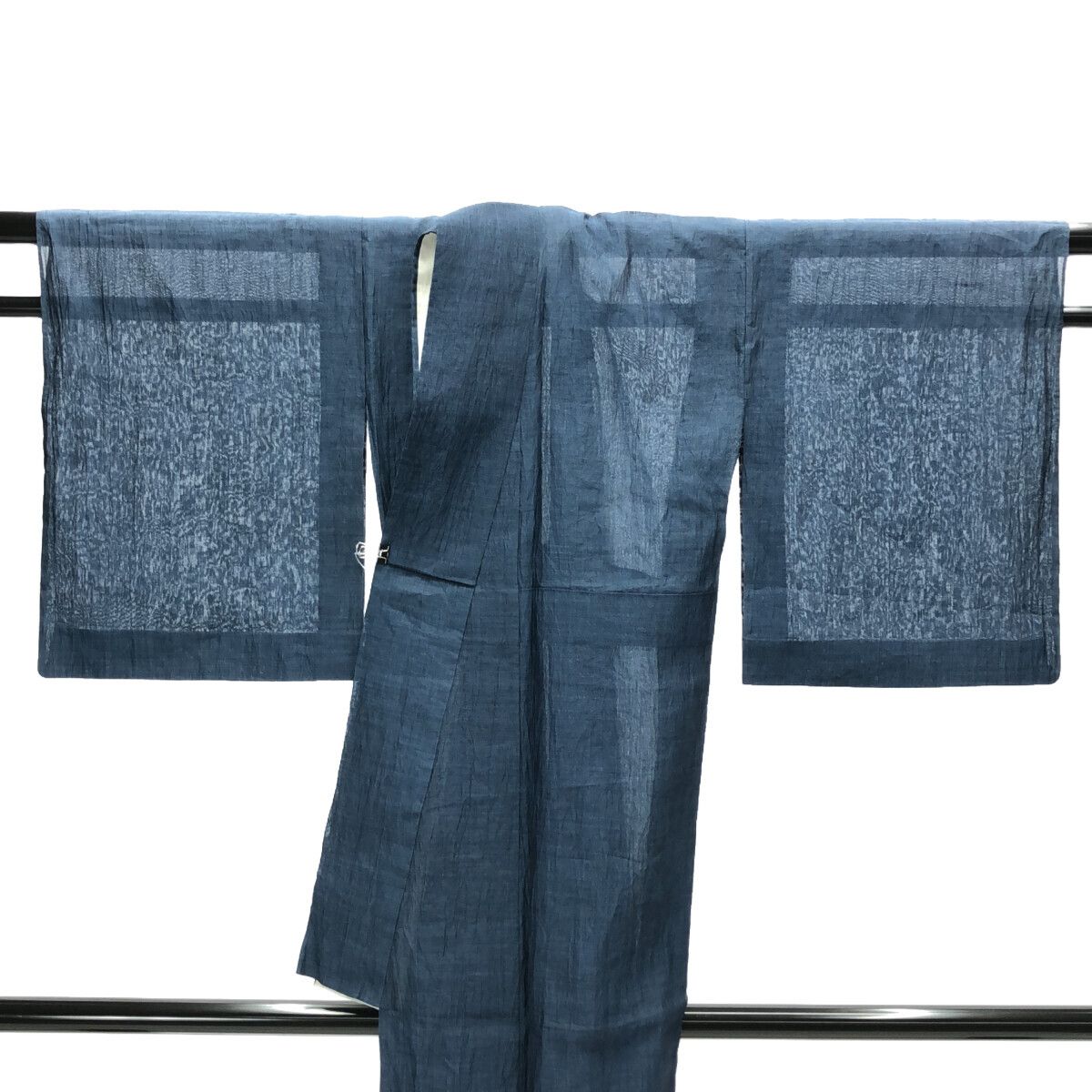 麻の着物/美品/紺/単衣/仕立上がり/適応身長153～160㎝/9581 - メルカリ 