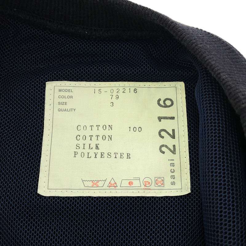 sacai / サカイ | バックデザイン 半袖 スウェット トレーナー | 3 | ネイビー | レディース sacai / サカイ | バックデザイン 半袖 スウェット トレーナー | 3
