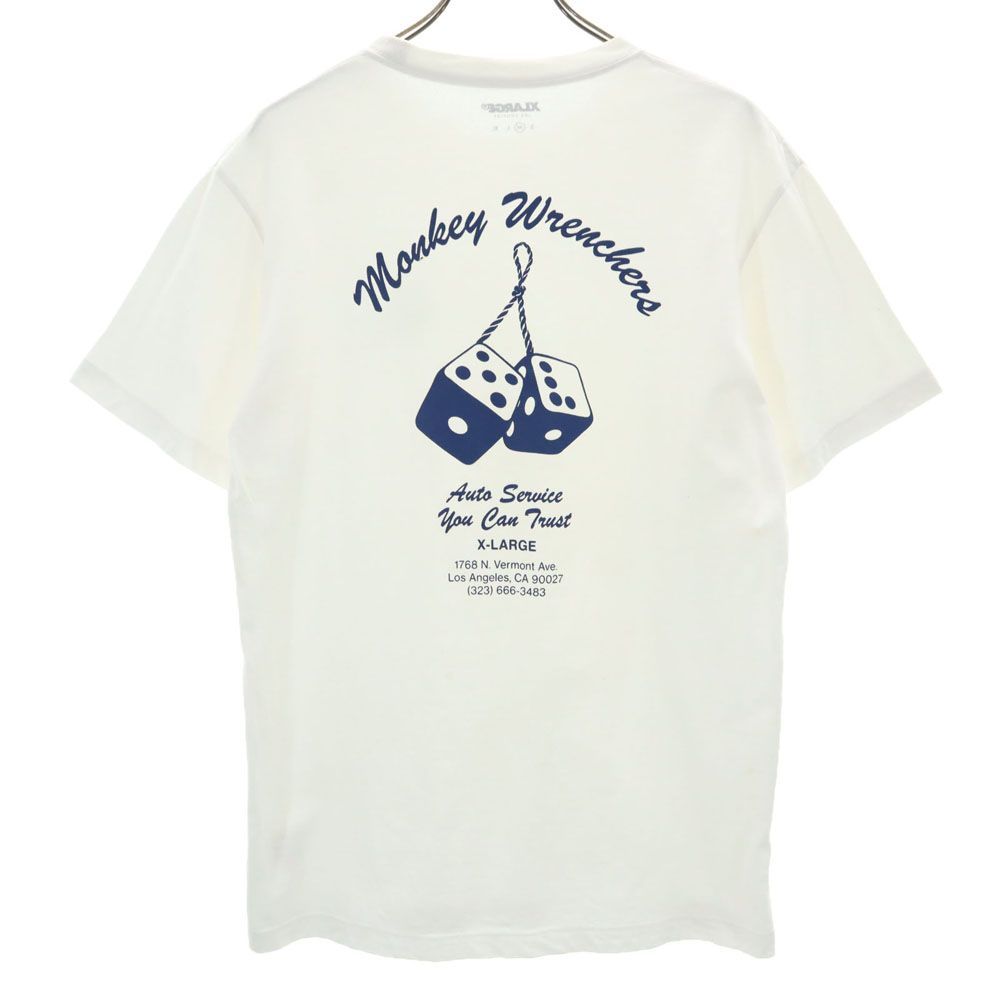 X-LARGE プリント Tシャツ エクストララージ バックプリント 半袖 Tシャツ M ホワイト