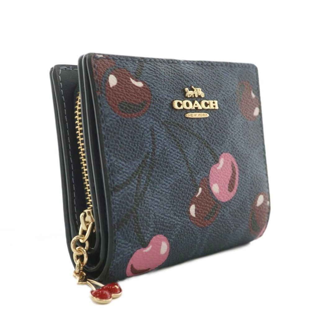 新品・未使用コーチ チェリー柄 二つ折り財布COACH COACH コーチ 二つ折り財布 ミニ財布 アウトレット チェリー