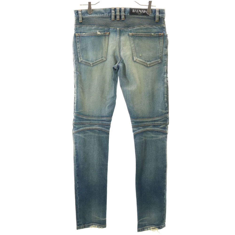 BALMAIN バルマン　バイカーデニム　パンツ　27 ジーンズ BALMAIN（バルマン）SLIM BIKER JEANS (スリム ストレッチ