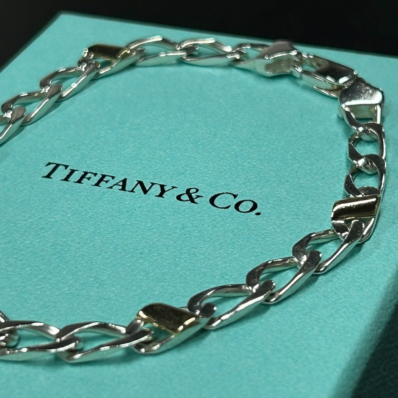 ティファニー TIFFANY フィガロチェーン ブレスレット SV YG コンビ ティファニー TIFFANY フィガロチェーン ブレスレット SV YG コンビ