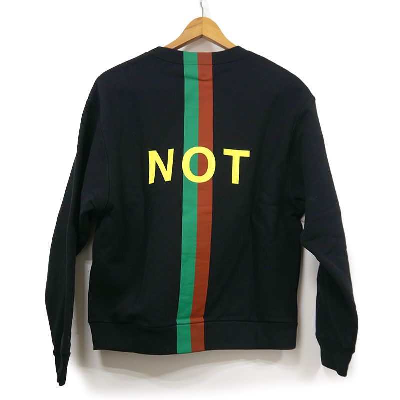 国内正規品　グッチ　not fake スウェット トレーナー ブラック 黒 xs グッチ FAKE NOT コットン スウェットトレーナー 635847 XS 黒