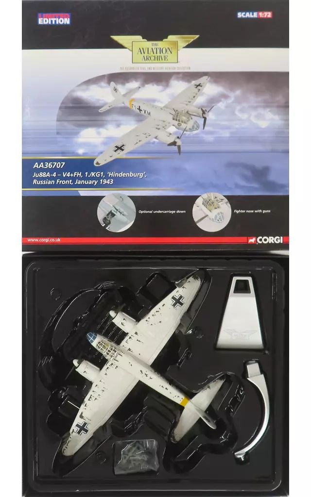 ミニカー 1|72 JUNKERS JU88A-4 V4 FH I|KG1 HINDENBURG AA36707