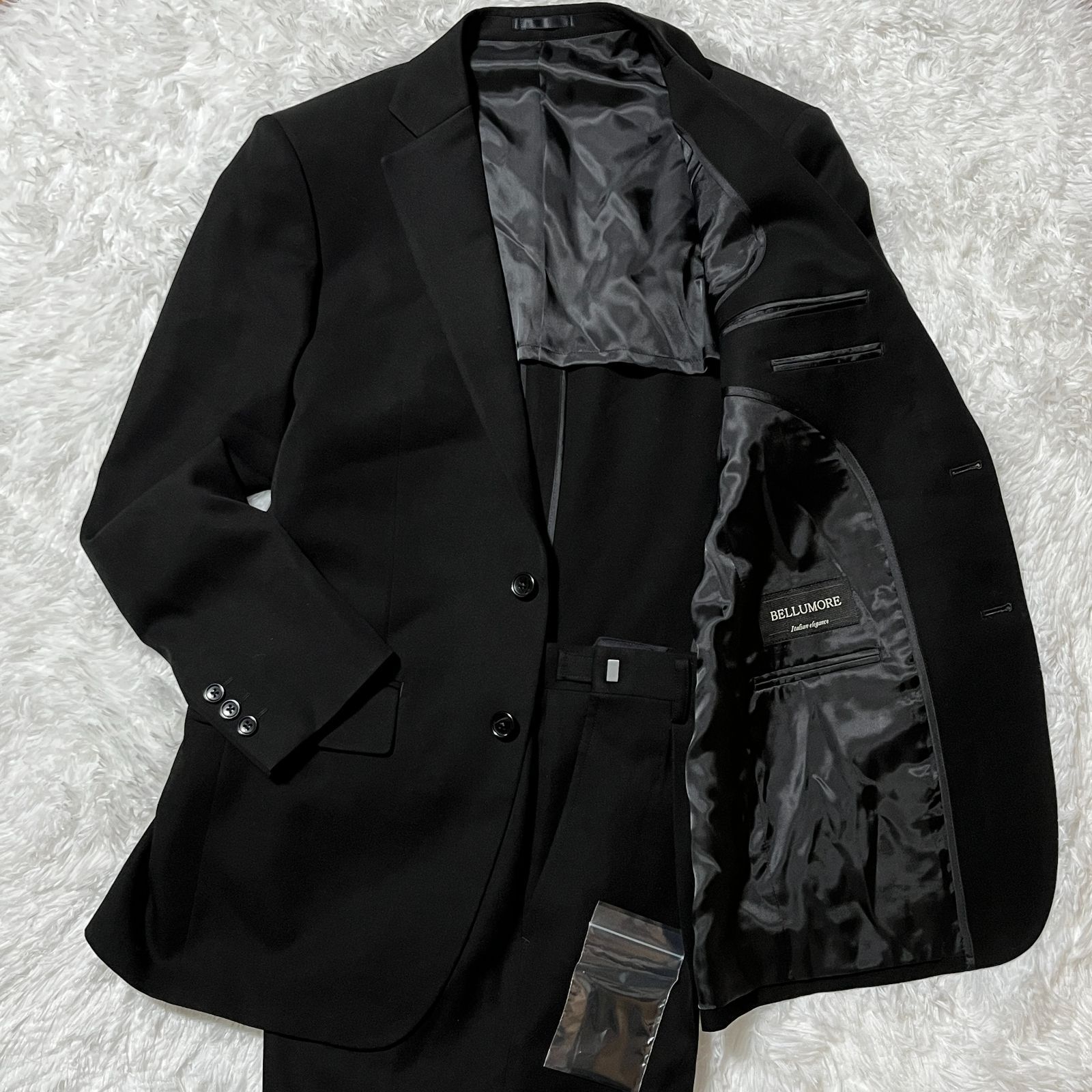 BELLUMORE セットアップ スーツ 毛 黒 サイズ92 Y5 フォーマル