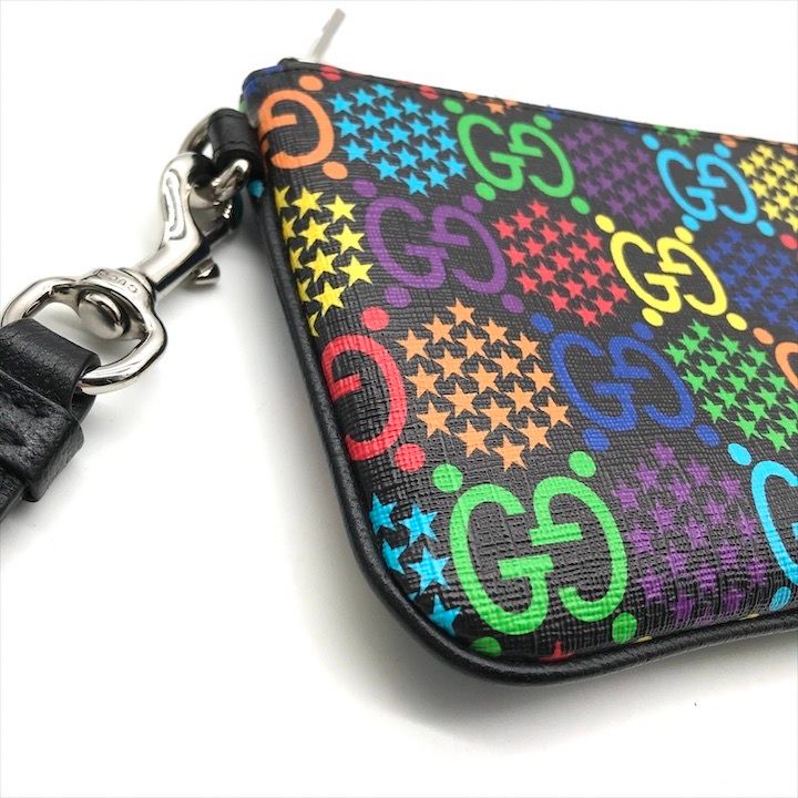 【美品】GUCCIグッチ GG柄 ポーチ 保管品 GUCCI グッチ GG サイケデリック カラフル マルチカラー