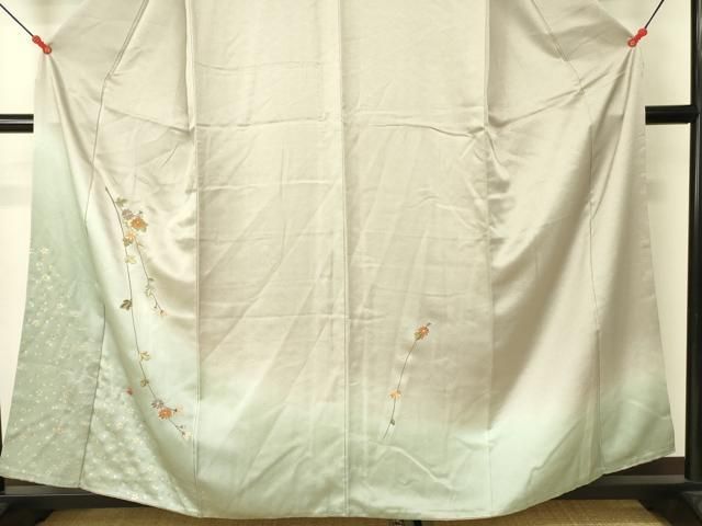 平和屋着物□訪問着 刺繍 枝花文 暈し染め 金彩 正絹 逸品