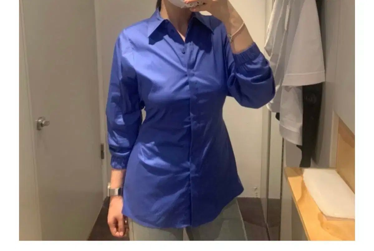  COS スリムフィット エラスティックウェスト シャツ 長袖 シャツ ブラウス