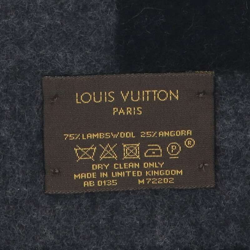 ルイヴィトン M72202 エシャルプ・カーディフ ロゴフリンジマフラー  