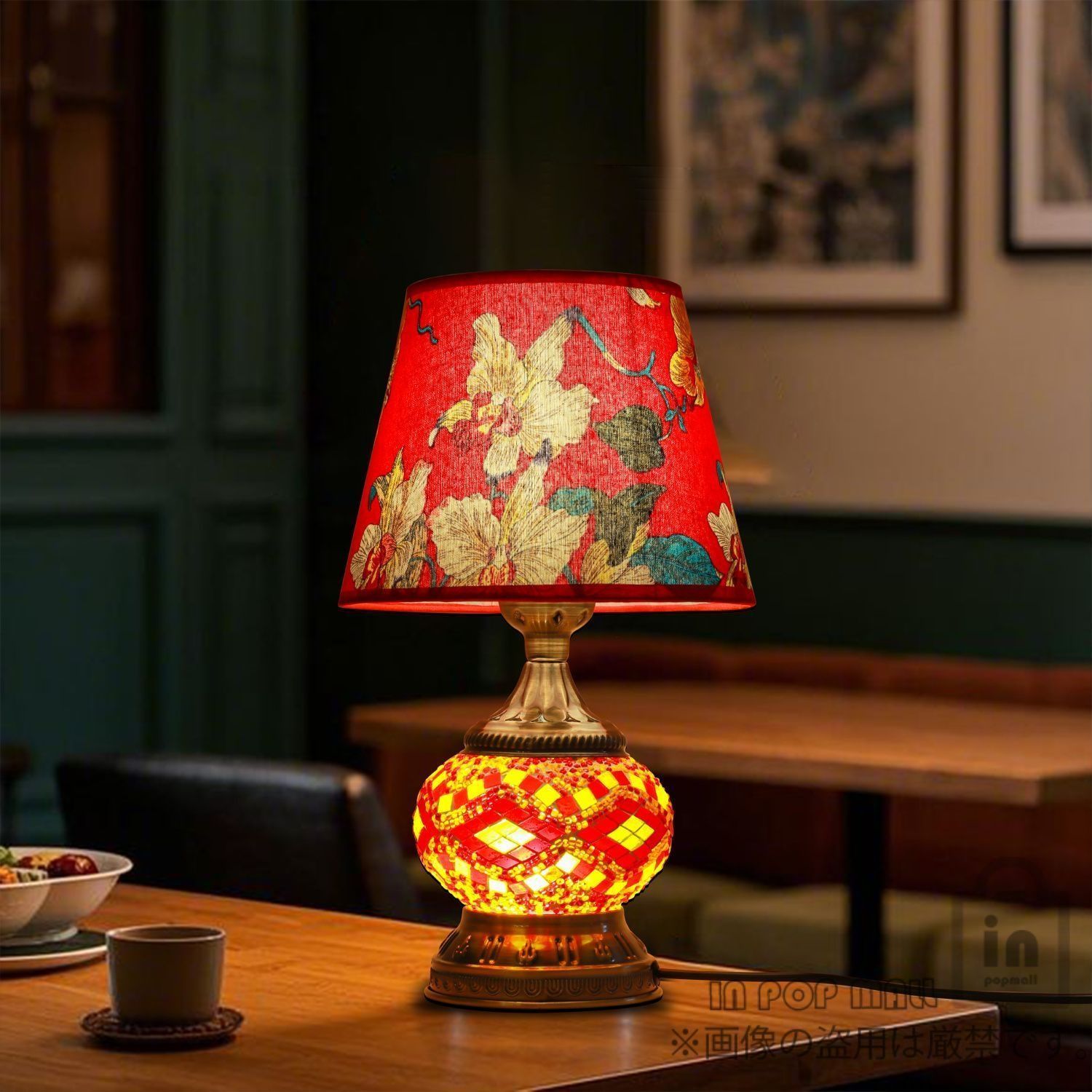 ティファニースタイルのヴィンテージステンドグラス テーブルライト