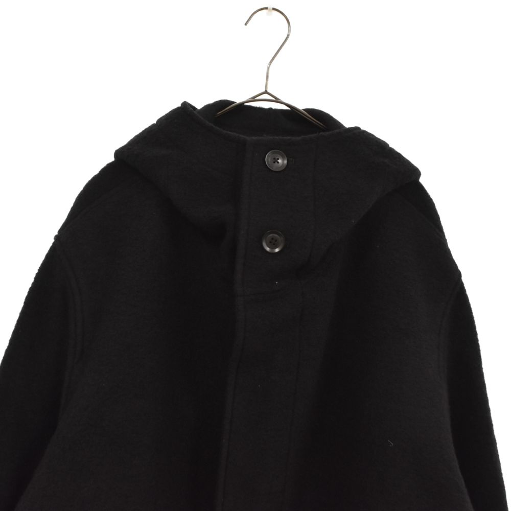 Yohji Yamamoto POUR HOMME (ヨウジヤマモト プールオム) 21AW W/PE SHRINK HOODED FASTENER  COAT フード付き比翼ロングコート ブラック HX-C07-125 - メルカリ