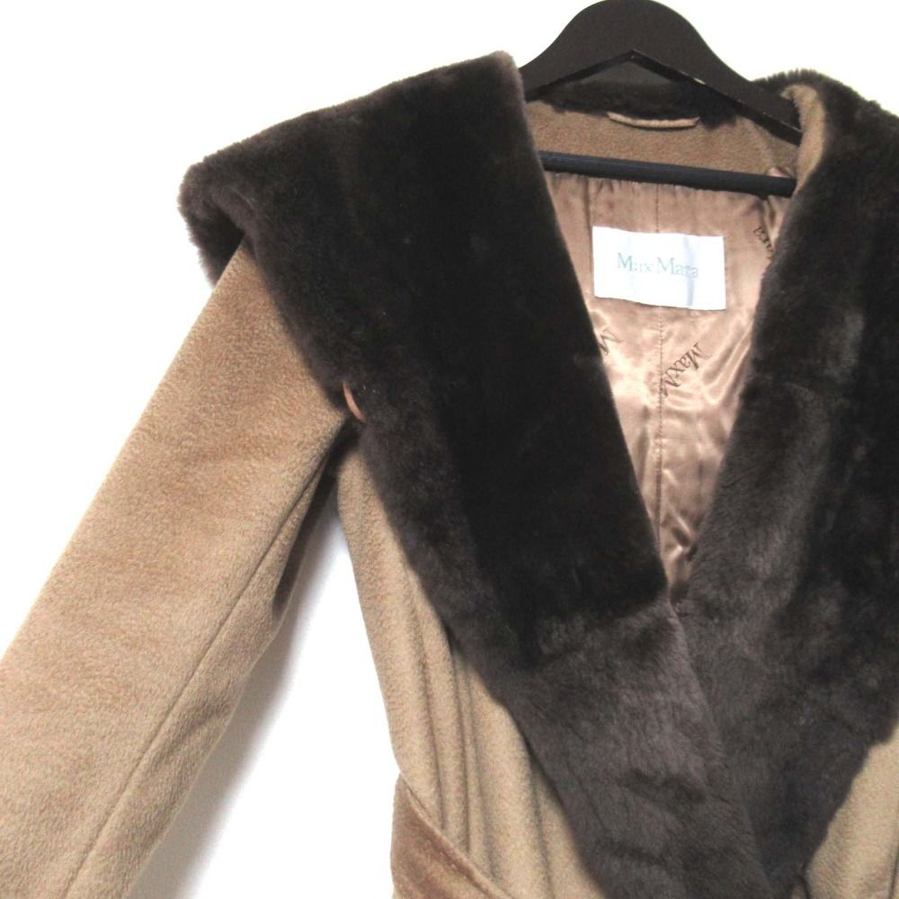 良品 Max Mara マックスマーラ ファーカラー アルパカウール  