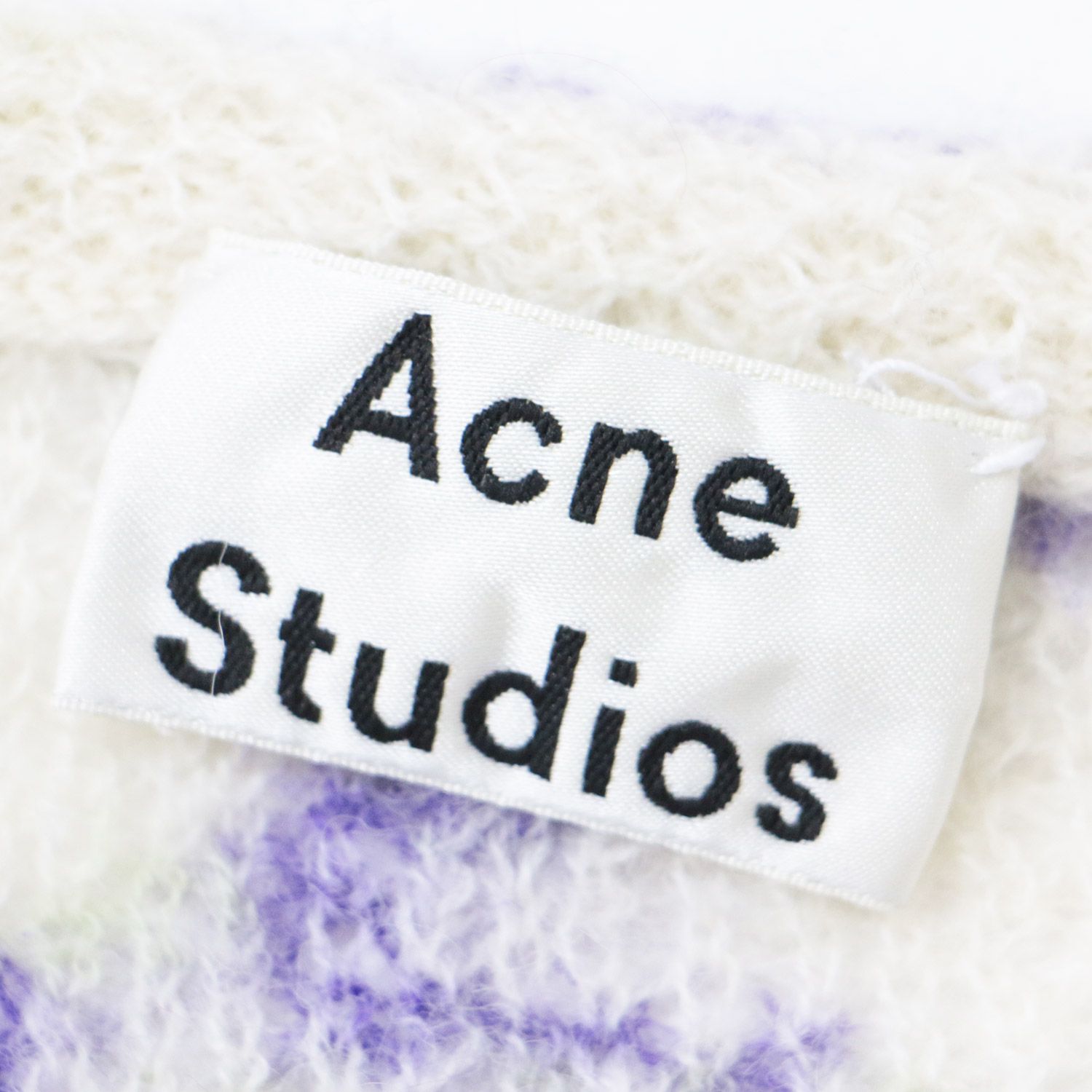 ACNE STUDIOS アクネ ストゥディオズ ニット トップス セーター ライトグリーン パープル S 長袖 ローゲージ プリント 総柄 ウール おしゃれ シンプル 着回し 【レディース】【美品】【RL001】