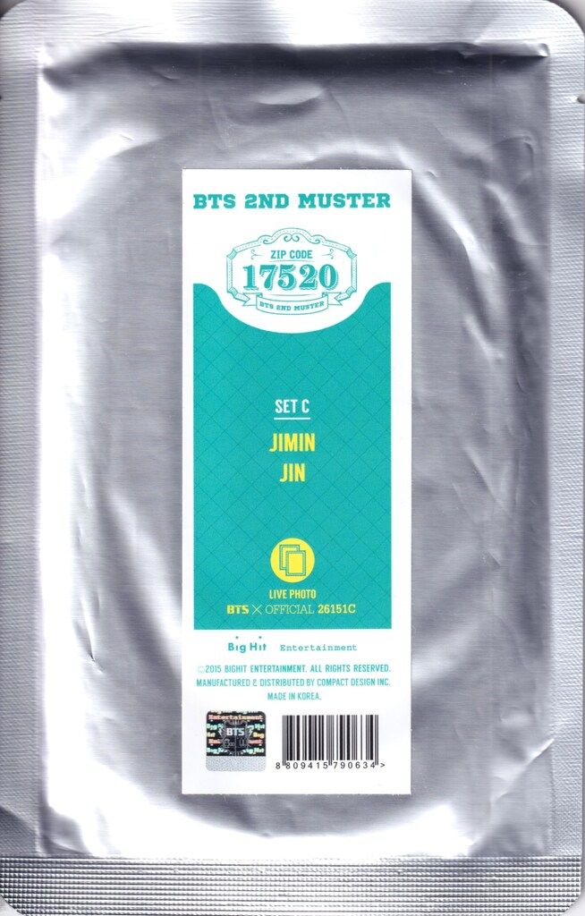 BTS 2015 ZIP CODE 17520 BTS 2ND MUSTER JIN/JIMIN LIVE PHOTO SET C