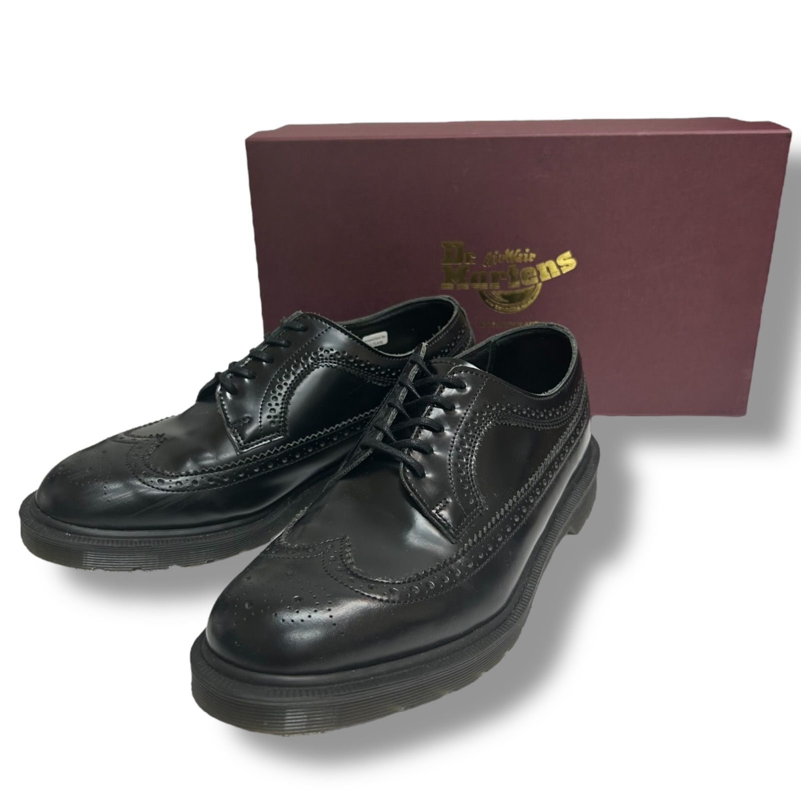Dr.martens MADE IN ENGLAND 3989 BROUGUE SHOE BLACK SMOOTH