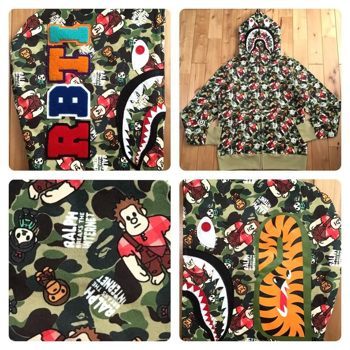 ☆美品☆ ディズニー × BAPE シュガーラッシュ シャーク パーカー L