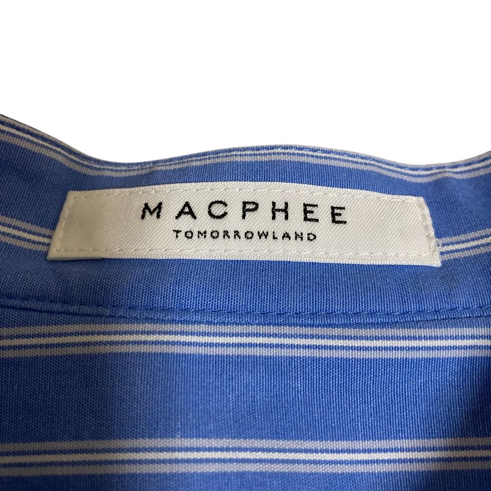 美品 23SS MACPHEE マカフィー トゥモローランド ファインコットンブロード スタンドカラーシャツ サイズ36 ブルー レディース 古着 中古 美品 23SS MACPHEE マカフィー トゥモローランド ファイン