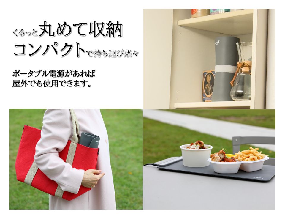 フードウォーマー Warmat 丸めて収納 保温マット フードウォーマープレート 料理冷めにくい ESW-100 WWW_KANDAIZUMI_COM