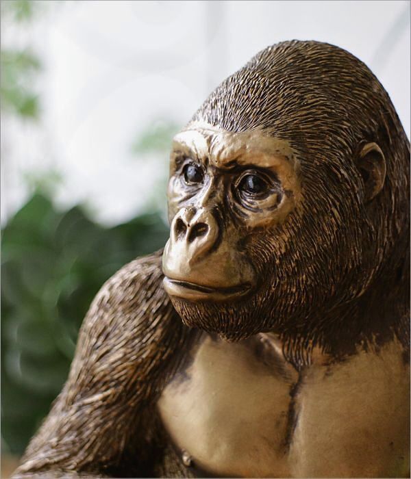 ゴリラ 置物 オブジェ おしゃれ ブロンズ風 雑貨 置き物 動物