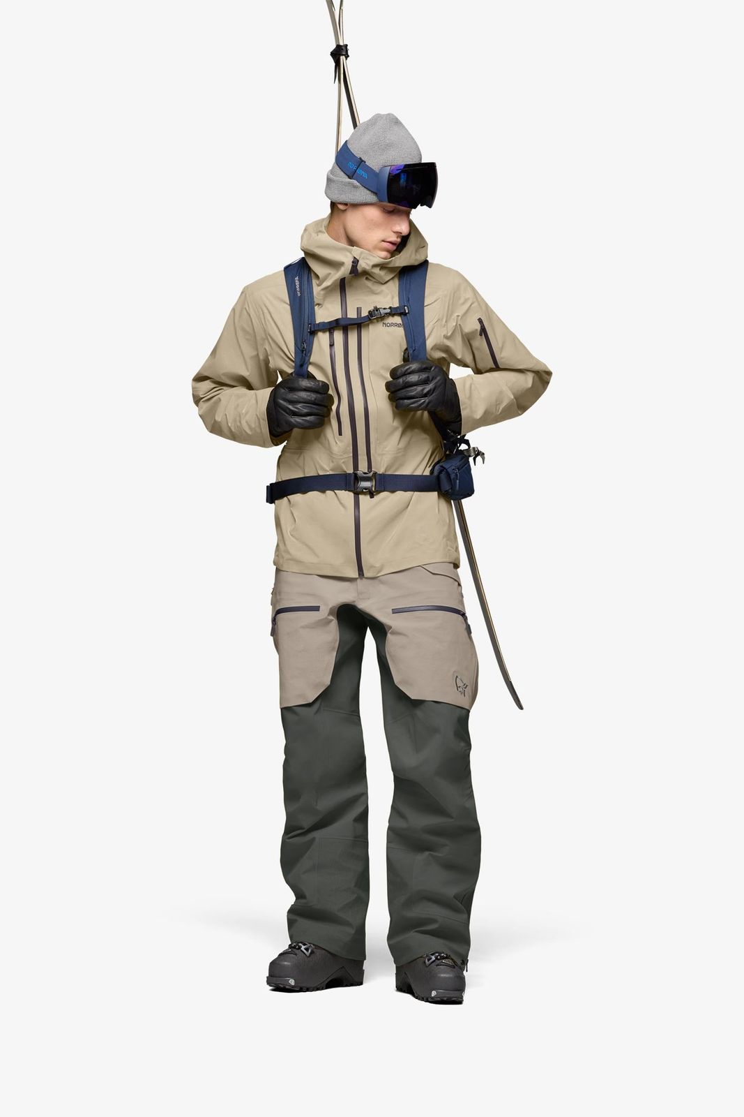 アウターサンセット ネイビー ダブルブレストピーコート