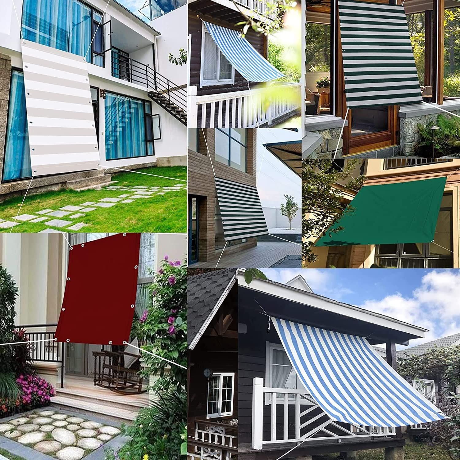 ベランダ 目隠しバルコニー シェード 2.5 x 2.5 m オーニング サンシェード 耐久性 洗濯 UVカット オーニングサンシェード 屋外裏庭 装飾 バルコニー用 ベランダ 庭下 廊下 クリーム色