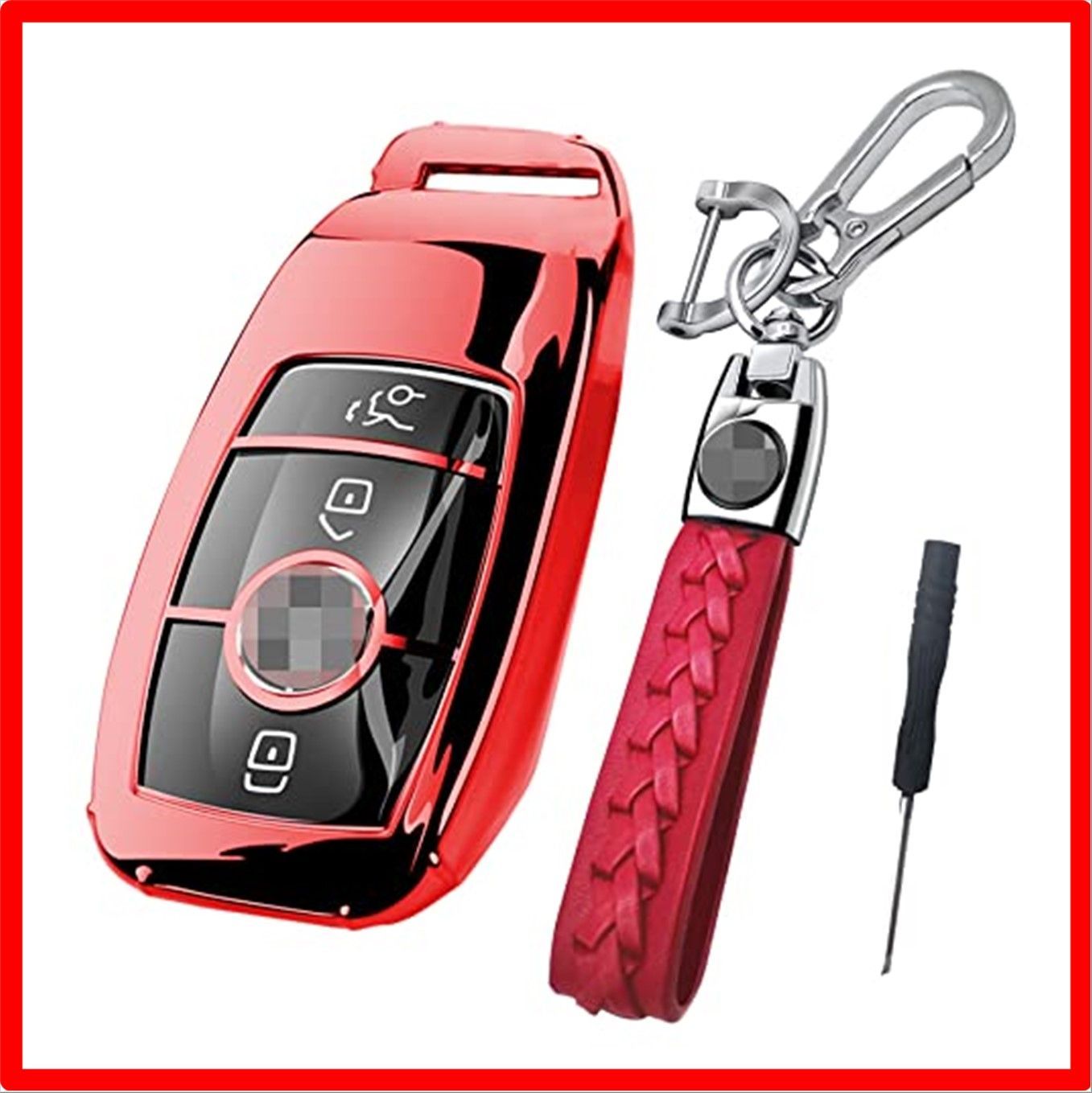 【送料無料 】レッド [POSTEK] Mercedes Benz ベンツ スマートキーカバーに適用車のキーカバー 高級TPU軽量EクラスSクラスCLSクーペC