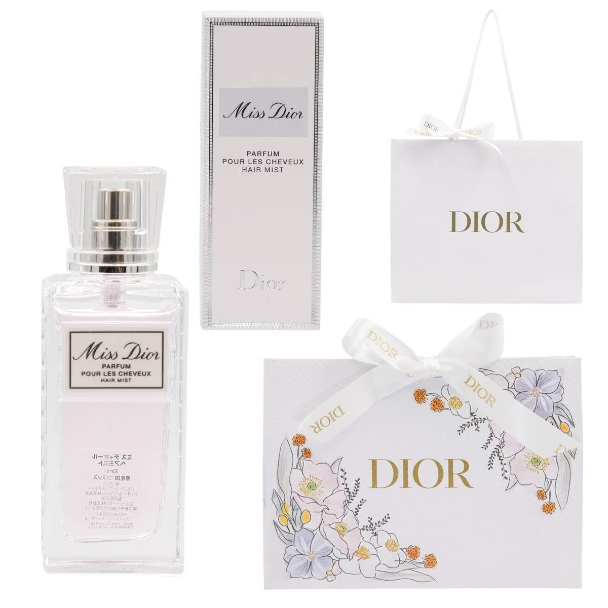 30ml ミスト ヘア ディオール 誕生日プレゼント ミス デザインBOX ヘアミスト ギフト DIOR ラッピング済み 紙袋付き ディオール