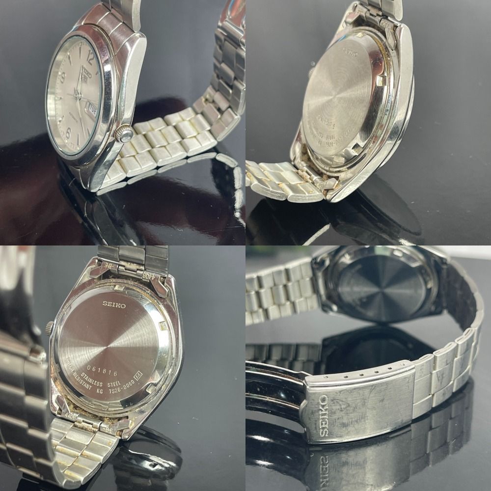 SEIKO セイコー 5 自動巻き 7S26-0060 シルバー文字盤 ステンレススチール メンズ 腕時計 人気 ウォッチ