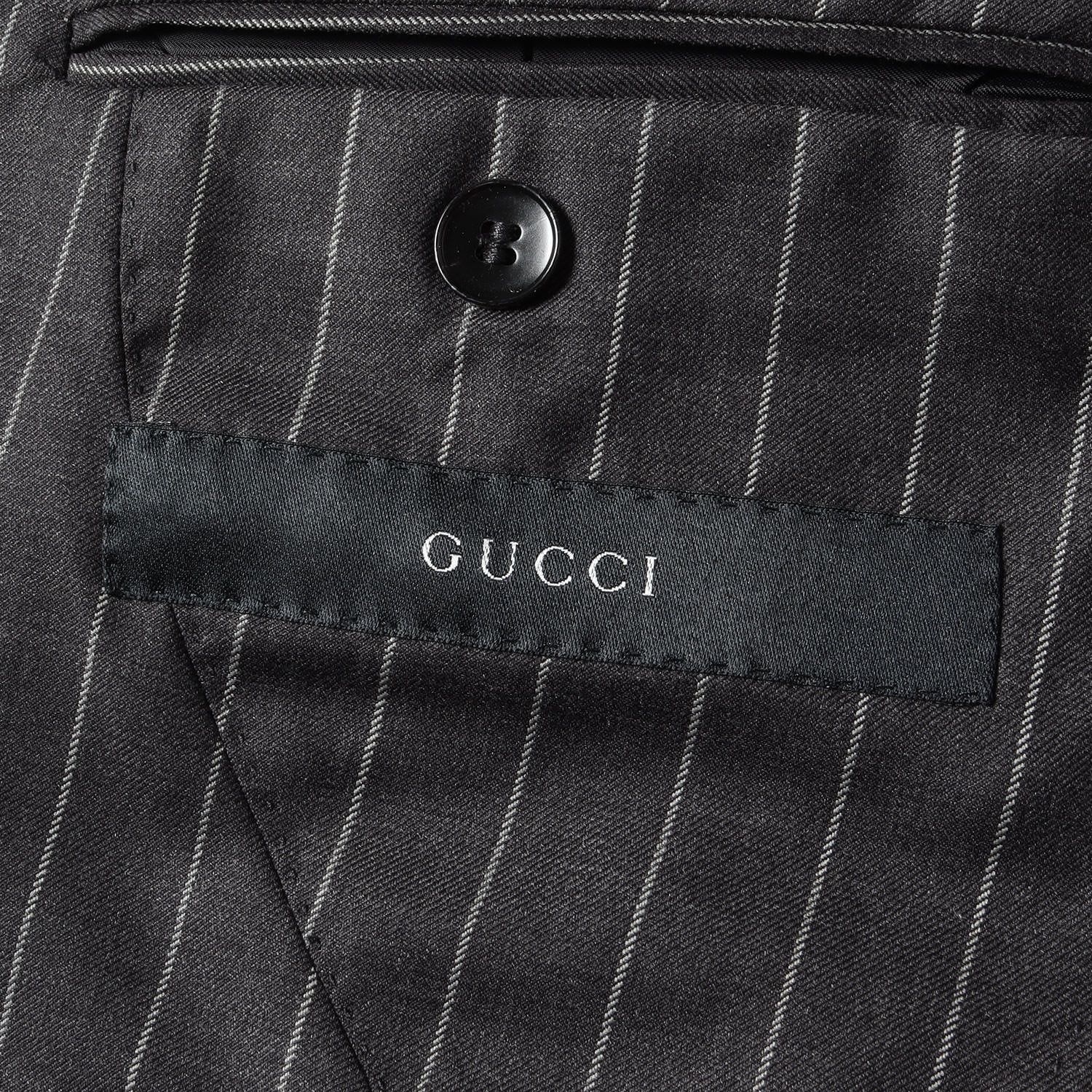 GUCCIグレー ストライプ ピークドラベルスーツ GUCCIグレー ストライプ ピークドラベルスーツ 【公式通販】
