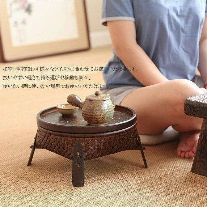 茶道収納 茶器かご 茶碗ざる 竹製品 卓上収納 茶道茶器 収納 竹編み 手作り 手作業 上品 オシャレ 洋室和室 30cm