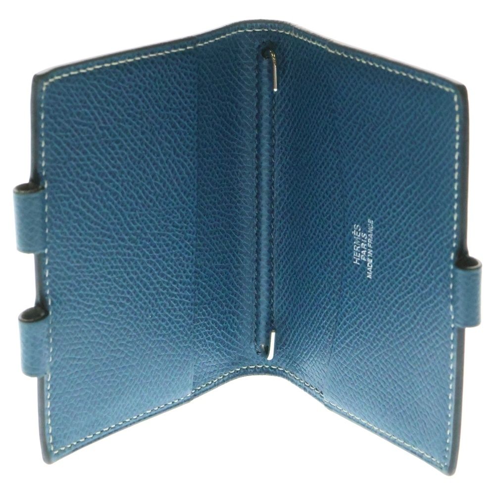 HERMES エルメス アジェンダ 手帳カバー ブックカバー ブルージーン エプソン シルバー金具 レザー O刻印 レディース