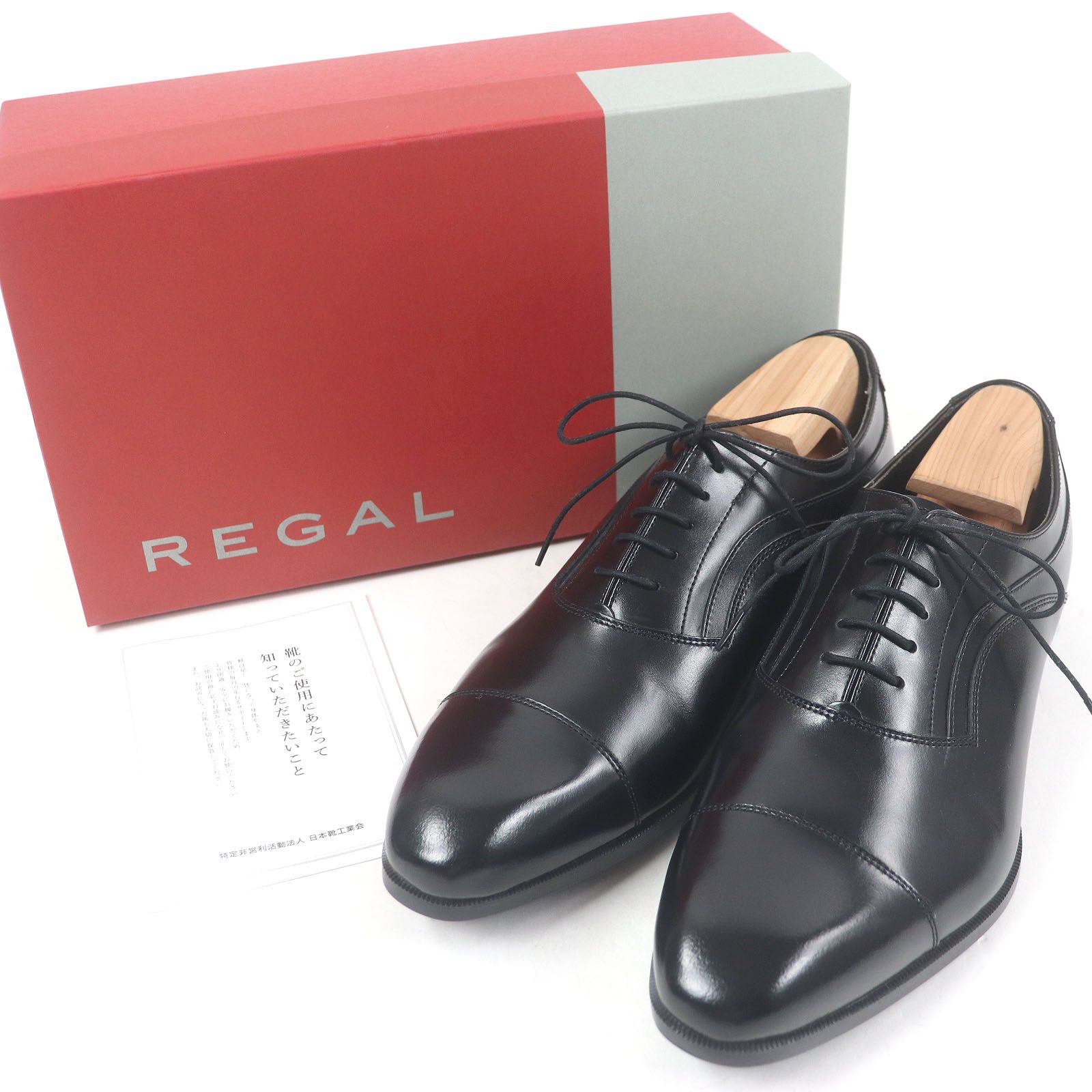 未使用品□REGAL リーガル レザー キャップトゥ ストレート