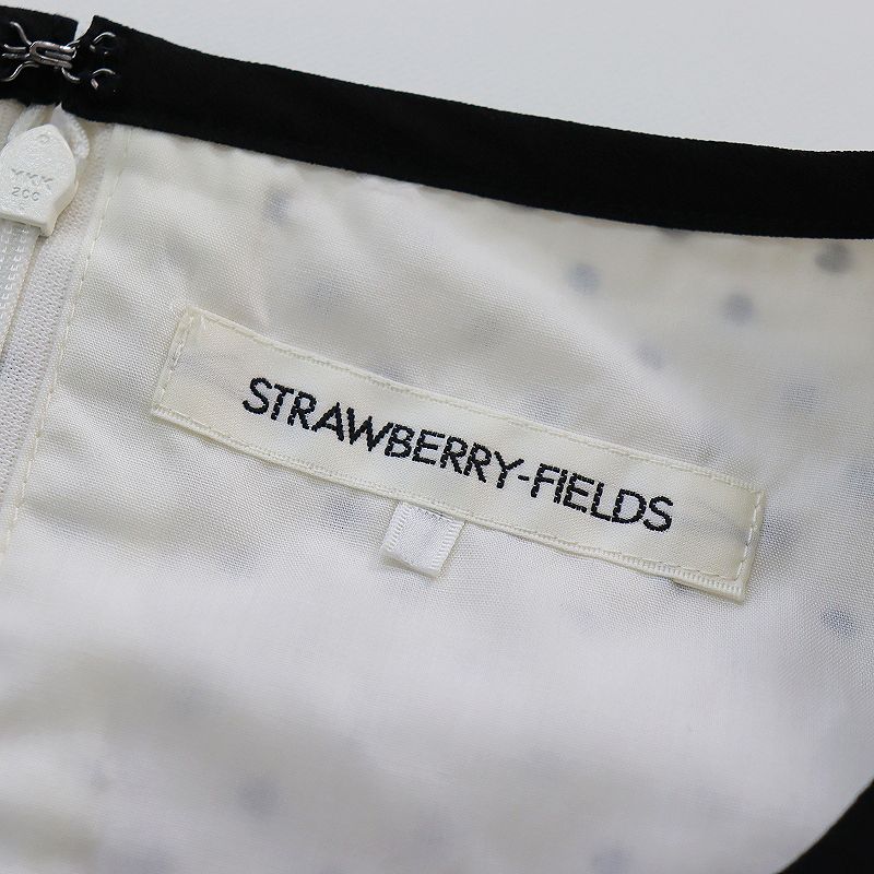 ワンピース美品 STRAWBERRY-FIELDS ストロベリーフィールズ サッカードットワンピース 2/アイボリー トップス ドレス ロング【2400013458597】