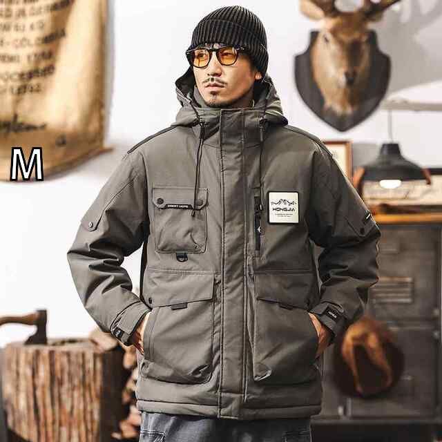 M 春 コーデ メンズ 用 服 シンプル ファッション オシャレ 大人 かっこいい 大きいサイズ ストリート 紳士服 アウトドア 多機能 アメリカン レトロ ダウン ジャケット