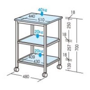 サンワサプライ プリンタラック SPS-27TN ライトグレー 組立品