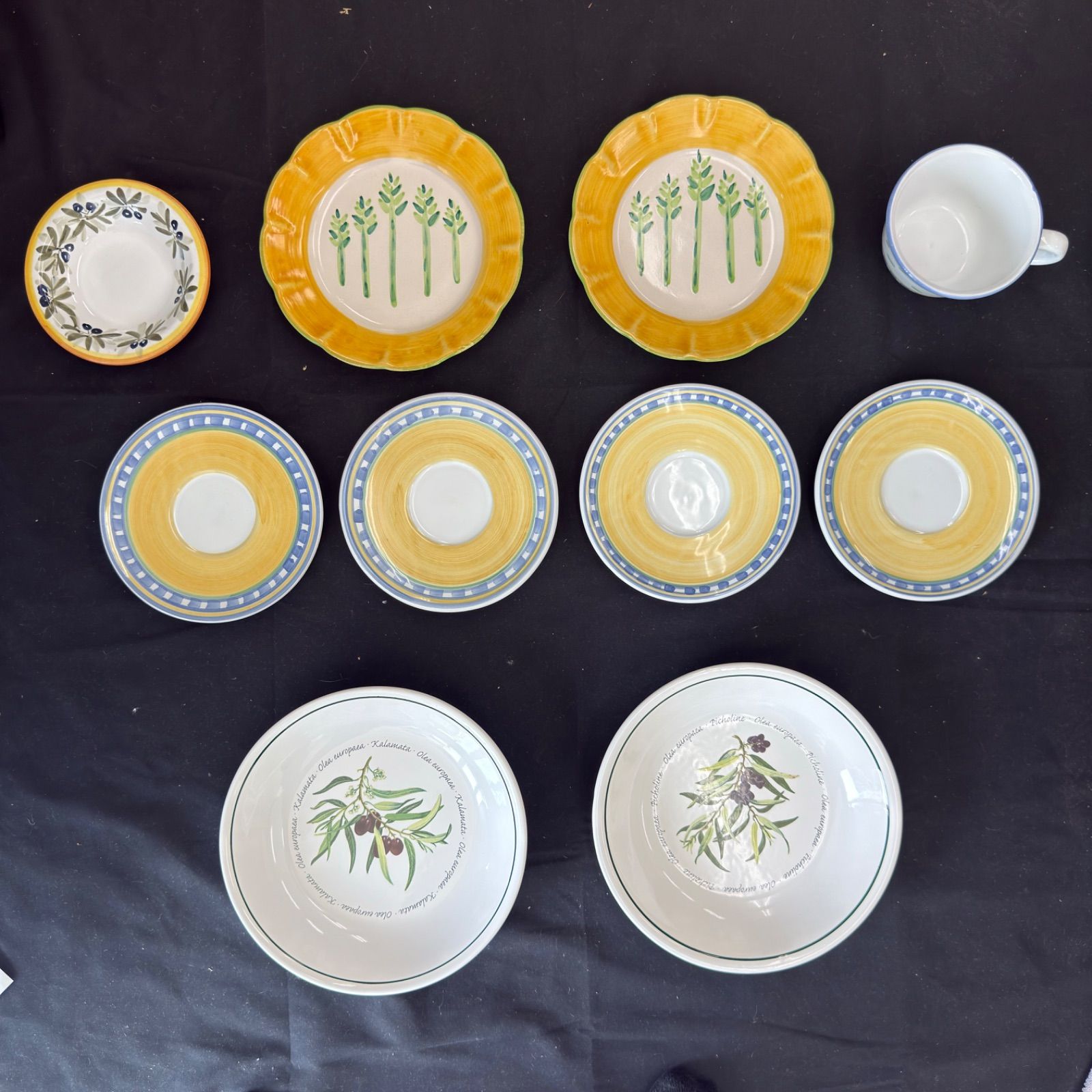 イタリア ウィリアムズソノマ Williams Sonoma 食器まとめ 10点 イタリア製 ポルトガル製 Country Fair Designers Guild プレート＆スーププレート＆カップ フレンチカントリー調