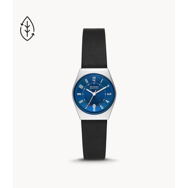 【正規品】スカーゲン　SKAGEN GRENEN LILLE 三針デイト ミッドナイトレザー　サステナブル素材 26mm SKW3036