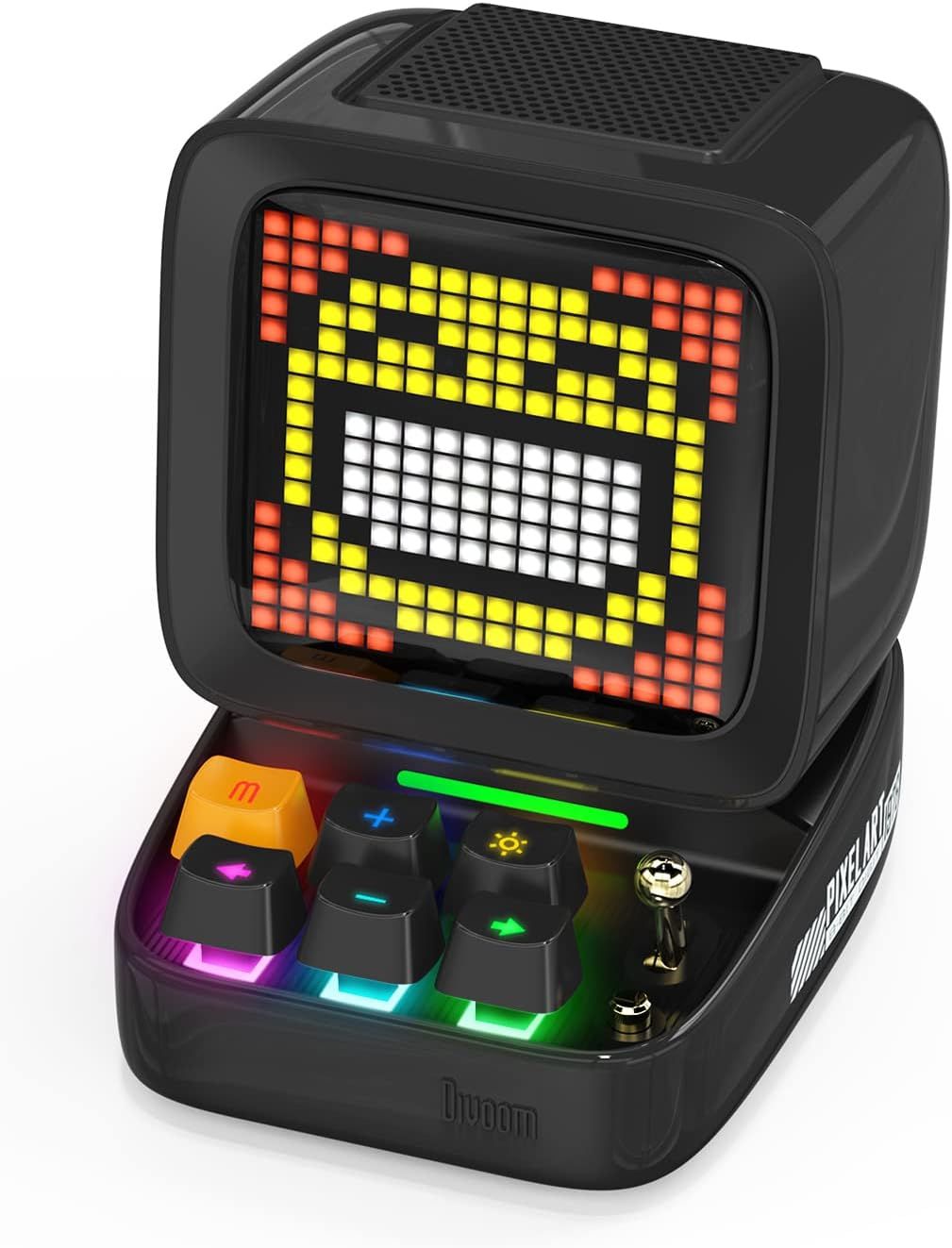 Divoom Ditoo-ProポータブルBluetoothスピーカー3.55インチLEDスクリーンピクセルディスプレイ、DSPワイヤレススピーカーAPPコントロール、オーディオHD、メカニカルキーボード、MicroSDカード対応、