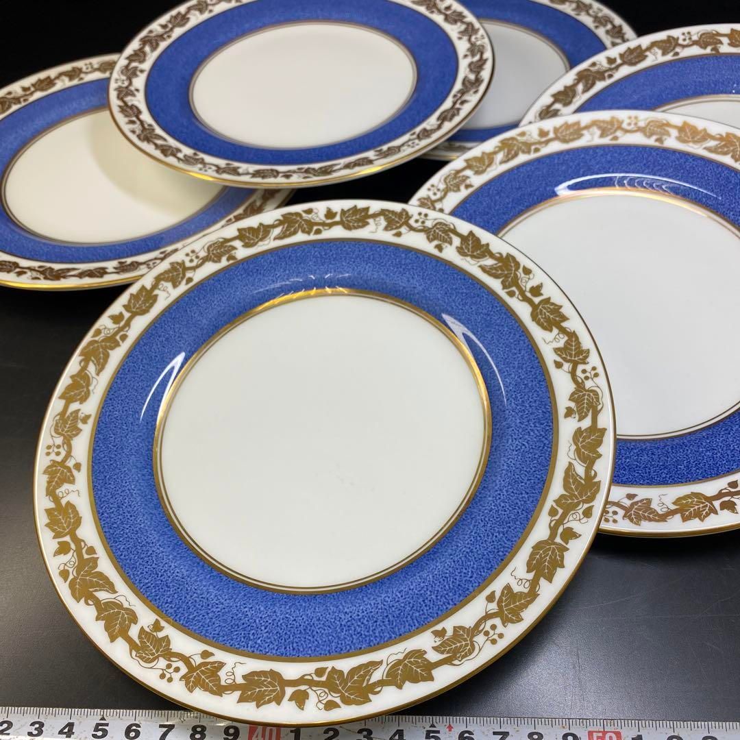 洋3ウェッジウッド ホワイトホールパウダーブループレート6枚 直径20.5㎝